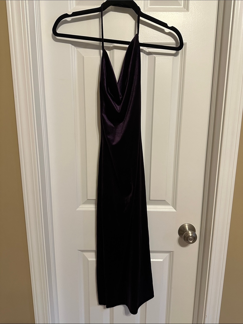 Elegant Deep Purple Slip Dress with Cowl Neck